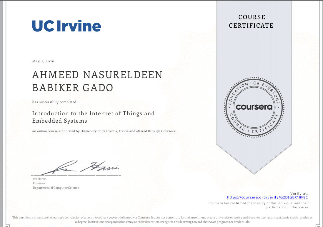 Introduction to the Internet of Things and Embedded Systems